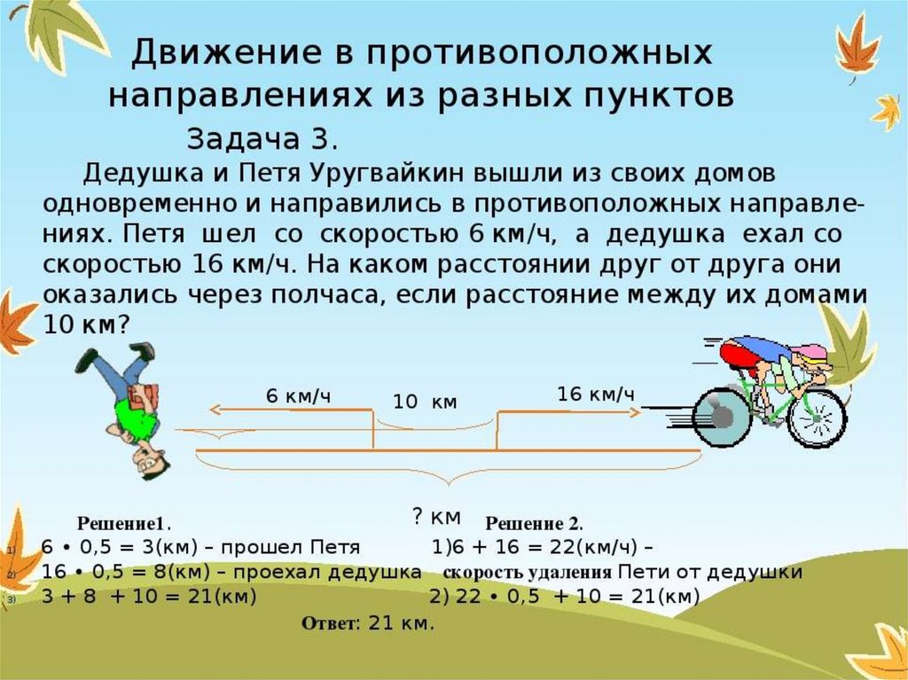 Задачи на скорость презентация