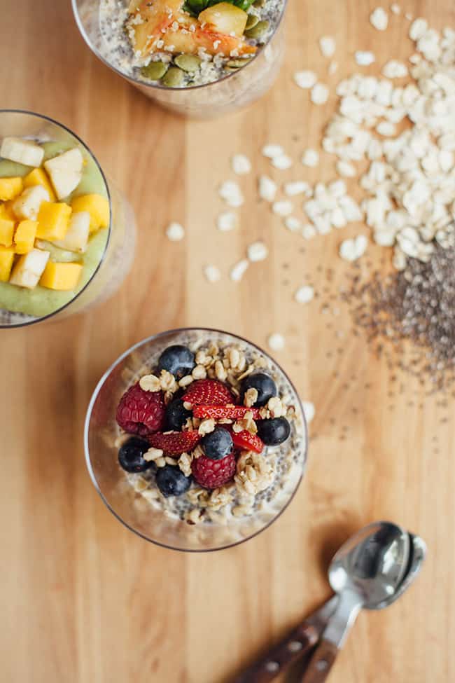 Overnight Chia and Oats 3 Ways for Summer 