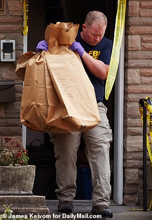 FBI agents at the scene on Wednesday seized evidence from the home after it authorities said 