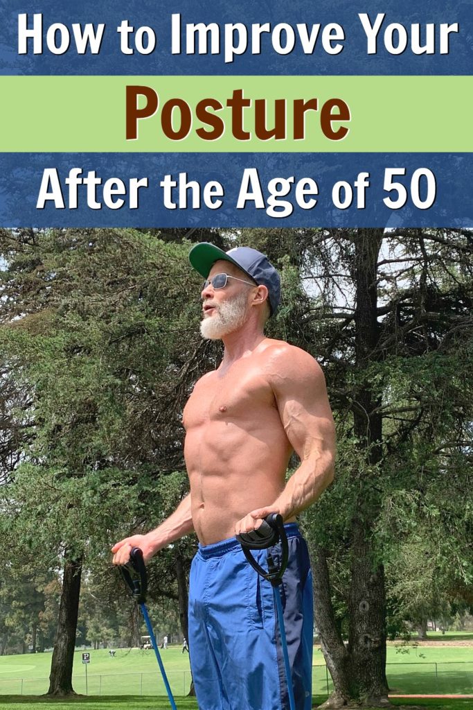 Mature athlete uses exercise to improve his posture.