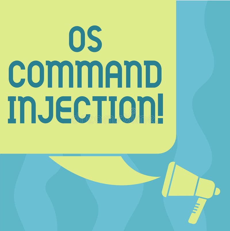 Conceptual hand writing showing Os Comanalysisd Injection. Business photo showcasing Attack technique used for illegal. Execution of comanalysisds Color royalty free illustration