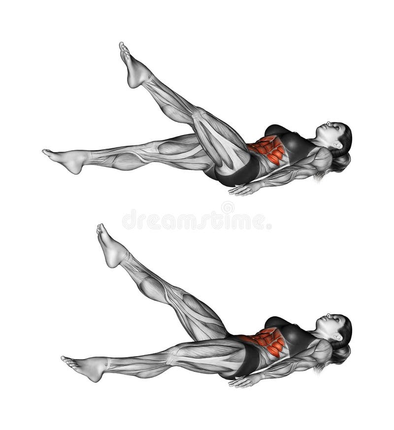 Fitness exercising. Scissors exercise. Female royalty free illustration