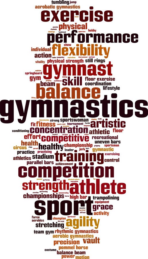 Gymnastics word cloud stock illustration