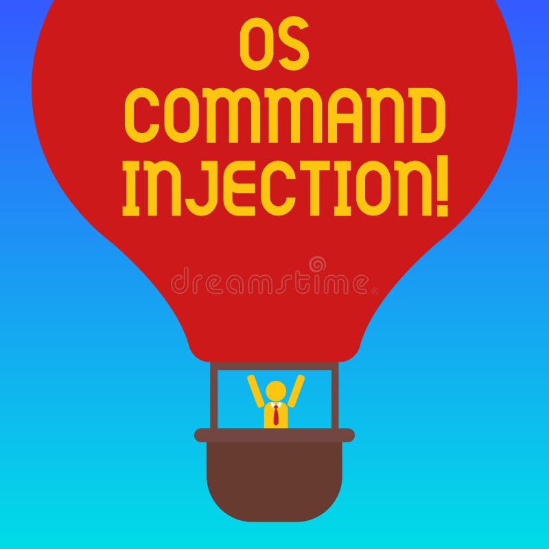 Handwriting text Os Comanalysisd Injection. Concept meaning Attack technique used for illegal execution of comanalysisds. Hu analysis Dummy Arms Raising inside royalty free illustration