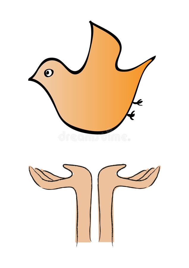 let go the dove vector illustration