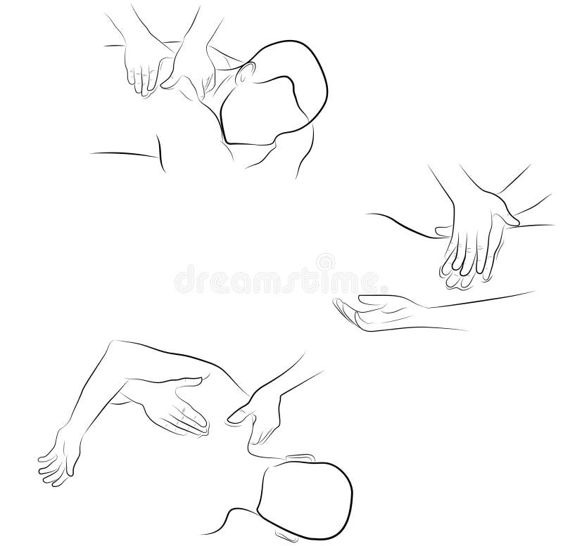 Massage techniques. correct execution of the massage. vector illustration.  stock illustration