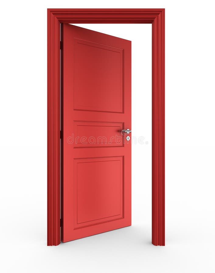 Open red door royalty free illustration