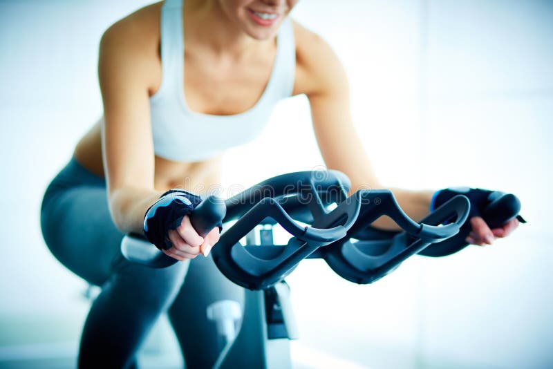 Training in gym stock photos