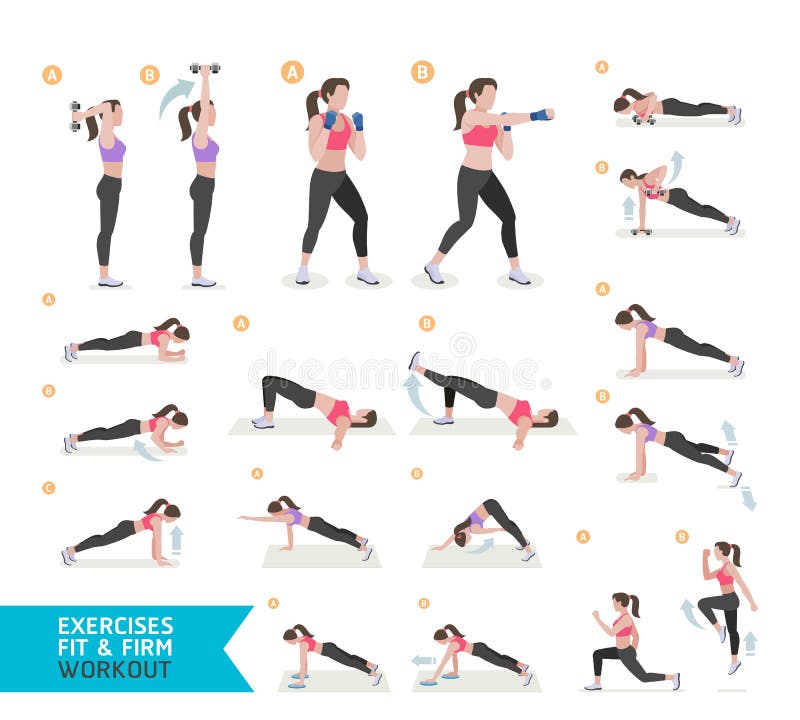 Woman workout fitness, aerobic and exercises. royalty free illustration