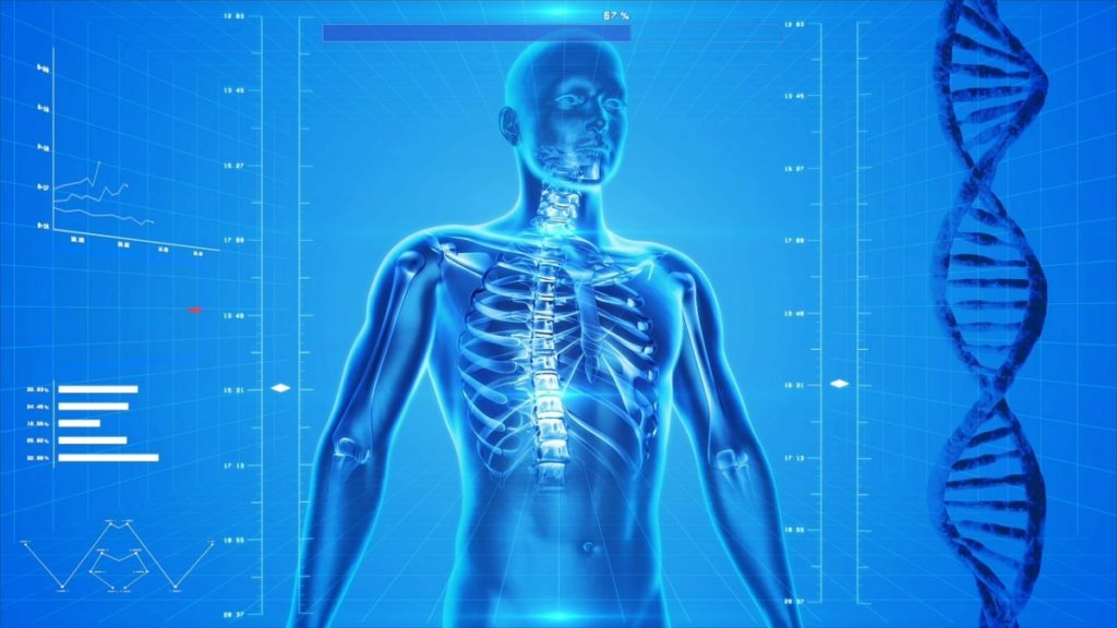 an x-ray of the upper torso of a male showing how bones are affected when you