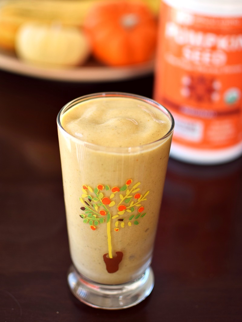 Super Pumpkin Spice Protein Smoothie (dairy-free, vegan, paleo)