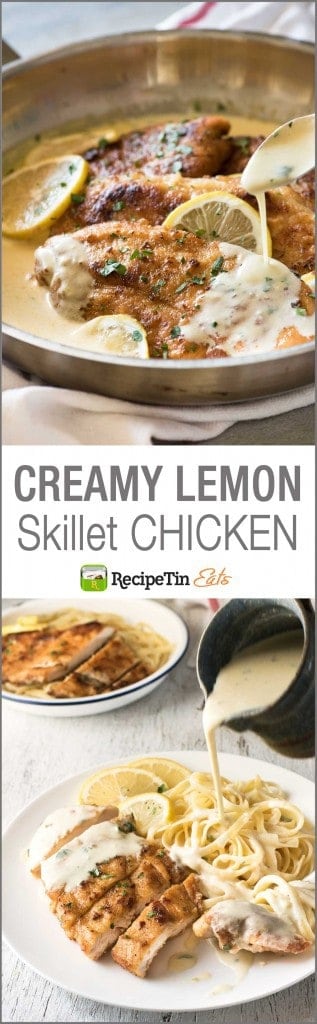 Creamy Lemon Chicken - All made in one skillet, and on the table in about 15 minutes!